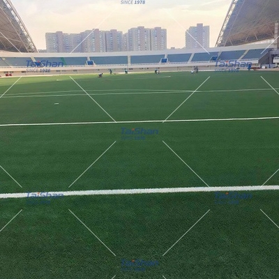 60mm Πιστοποιημένο ποδόσφαιρο Τεχνητό γκαζόν Για εξωτερικά αθλήματα Πεδία με προσαρμοσμένα χρώματα dtex και πυκνότητα χαμηλή συντήρηση