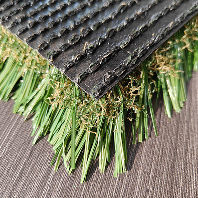 40mm 14600 Dtex Landscaping ψεύτικο τεχνητό πράσινο γκαζόν με τρύπες αποχέτευσης και PU προσκόλληση
