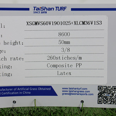 50 mm Τεχνητό γρασίδι 8600 Dtex Προμηθευτής συνθετικού γκαζόν για τοπίο
